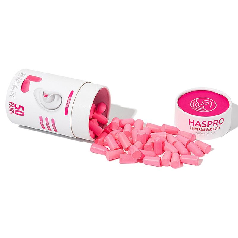 Haspro - Soft Tube Earplugs 50 Pairs - Pink