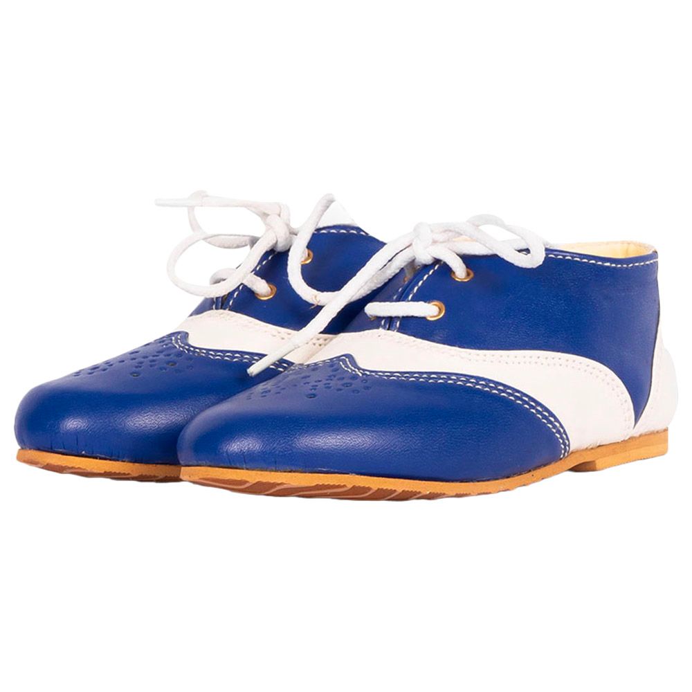 Arooq - Two Tone Unisex Wingtip Oxfords - Blue