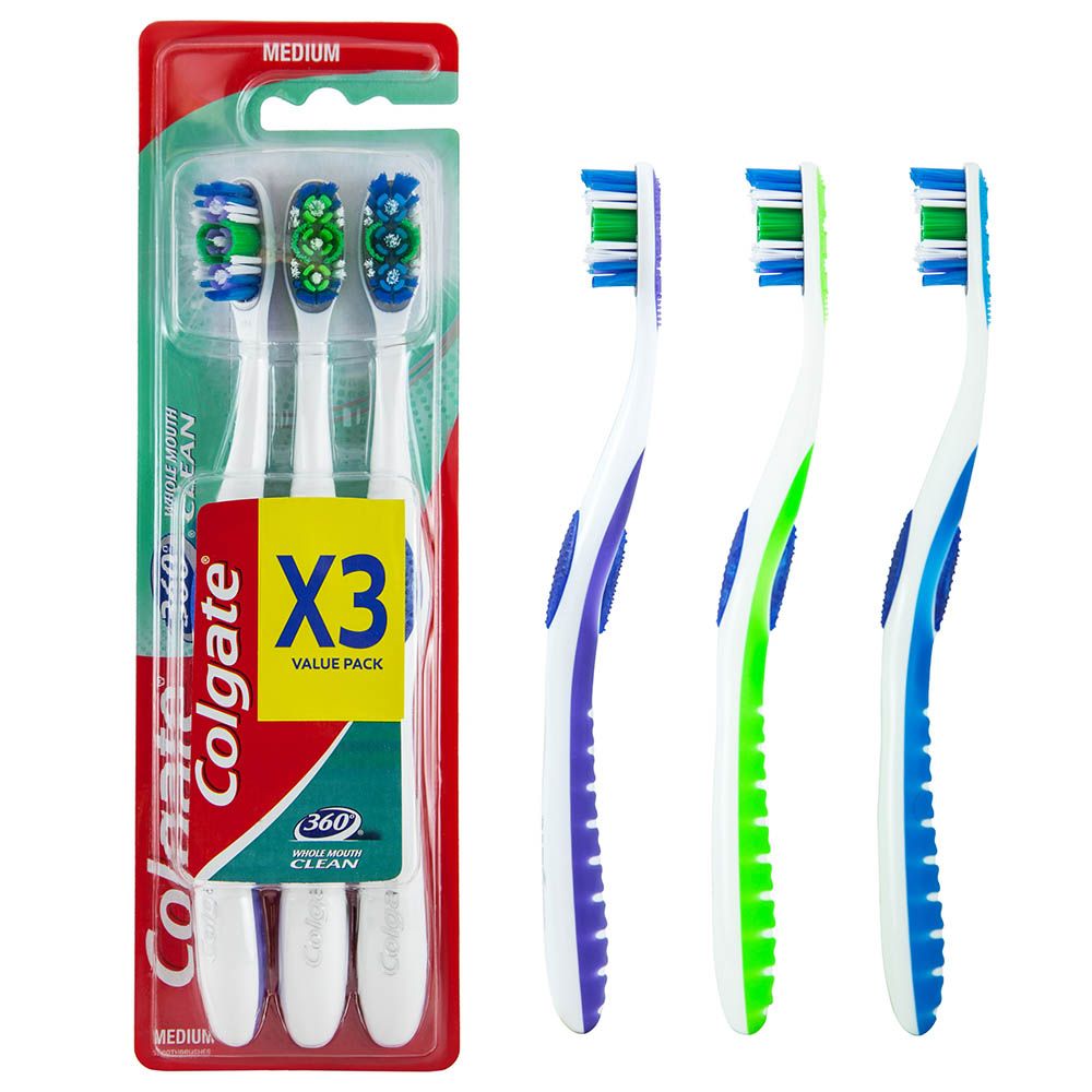 Colgate - 360 Base Medium Toothbrush Pack of 3