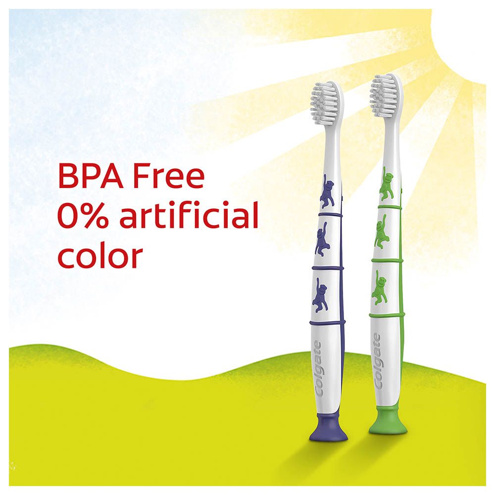 Colgate - Extra Soft Toothbrush For Kids- BPA-Free -Pack of 2