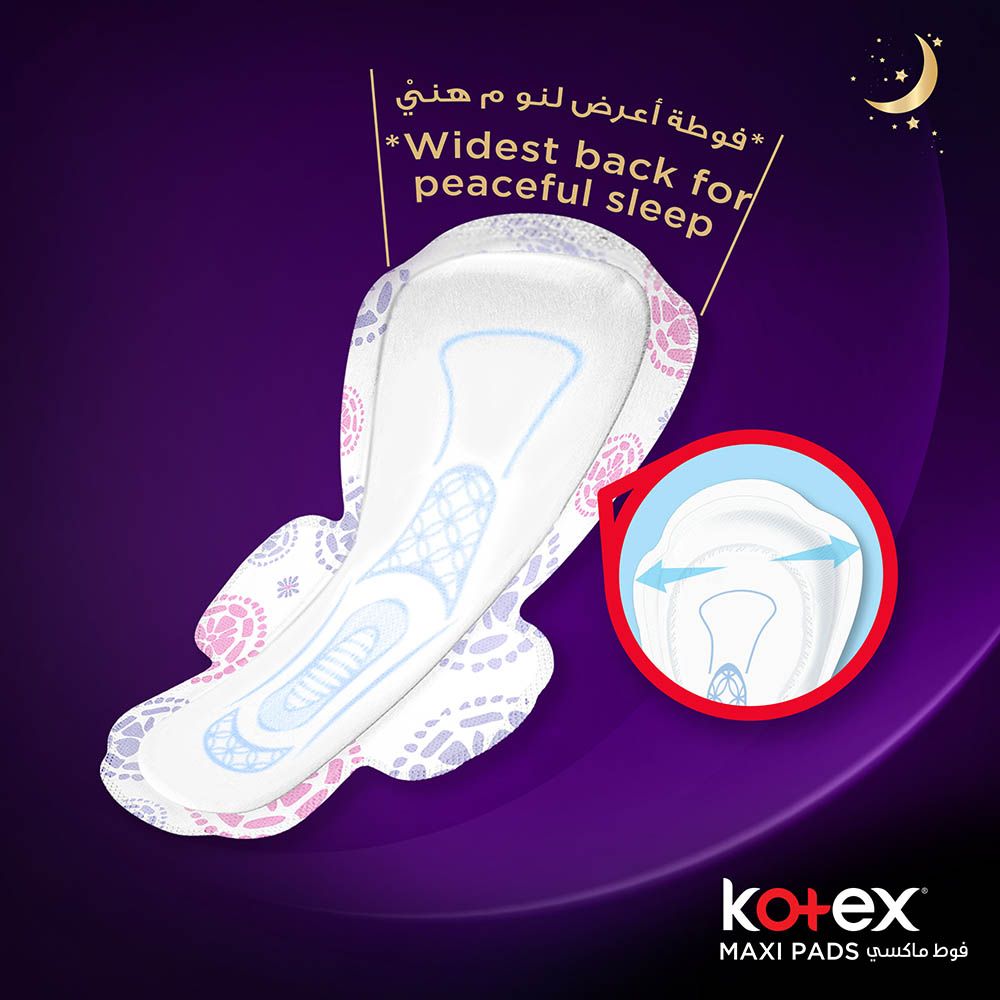 Kotex - Maxi Protect Thick Pads, Overnight Protection Sanitary Pads with Wings, 24 Sanitary Pads