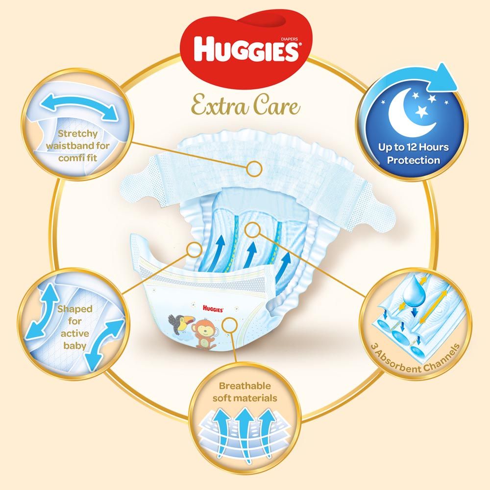 Huggies - Extra Care, Size 3, 4 - 9 kg, Jumbo Pack, 76 Diapers