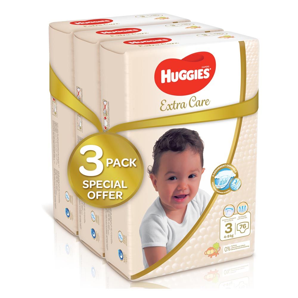 Huggies - Extra Care, Size 3, 4 - 9 kg, Super Mega Pack, 228 Diapers