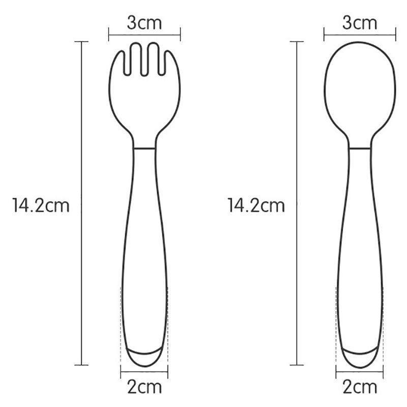 Amchi Baby - Flexible Spoon & Fork Set - Pack Of 3 - Pink