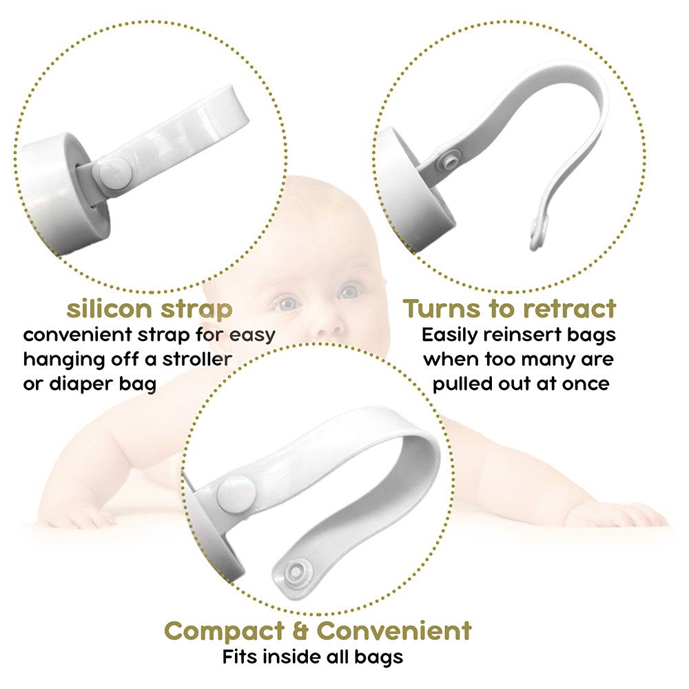 Luqu - Diaper Bag Dispenser & Disposable Biodegradable Bags - Pack Of 2 - Printed