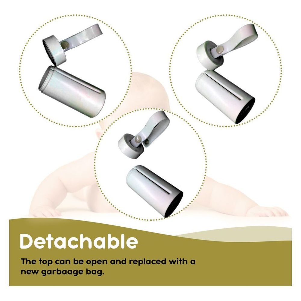 Luqu - Nappy Bag Dispenser + 2 Biodegradable-Disposable Refills - Grey - Pack of 2