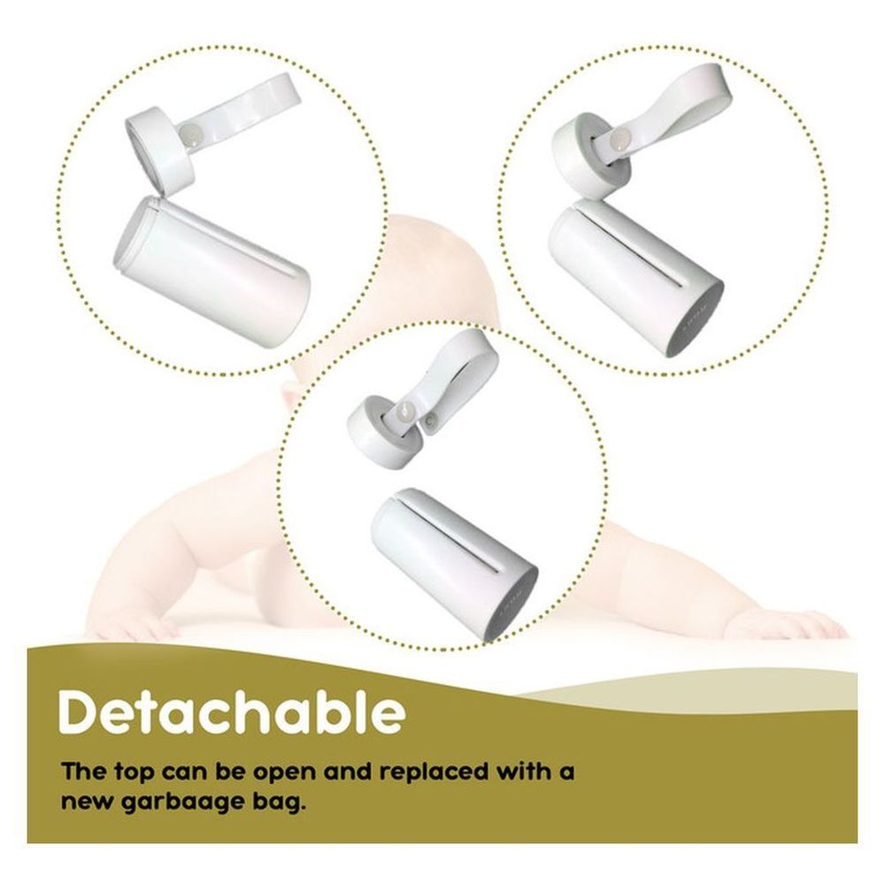 Luqu - Nappy Bag Dispenser + 2 Biodegradable-Disposable Refills - White - Pack of 2