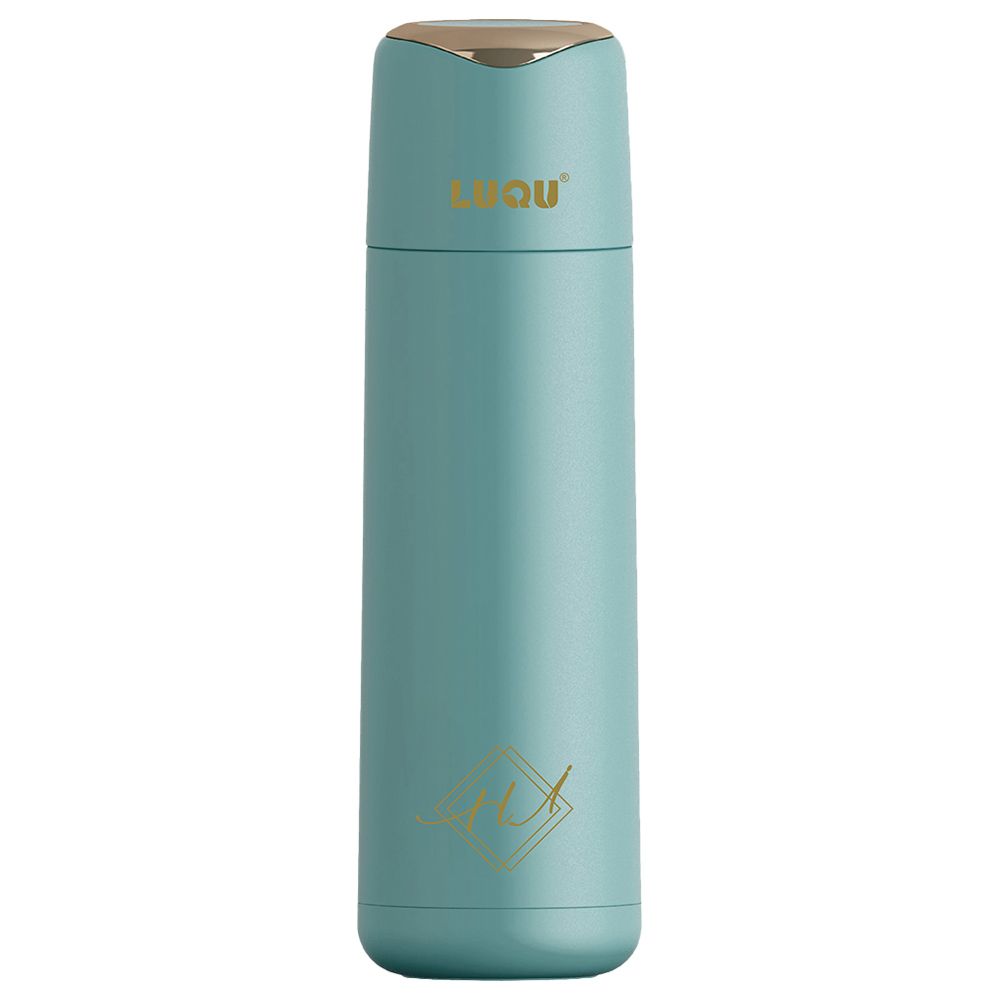 Luqu - Double Wall Vacuum Insulated Bottle & Cleaning Brush - Blue