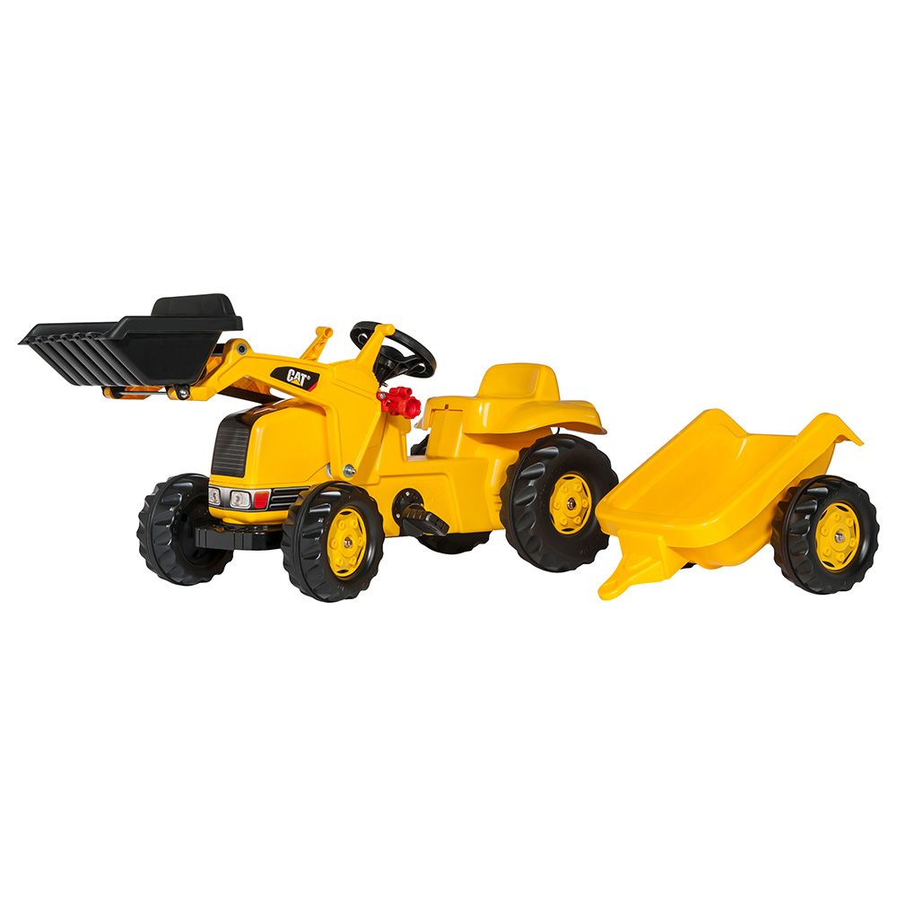 Rolly Toys - Cat Front Loader Tractor With Trailer Ride-On