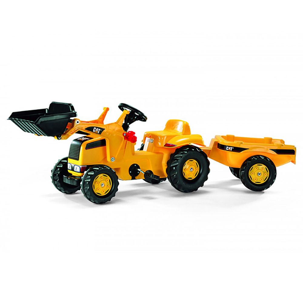 Rolly Toys - Cat Front Loader Tractor With Trailer Ride-On