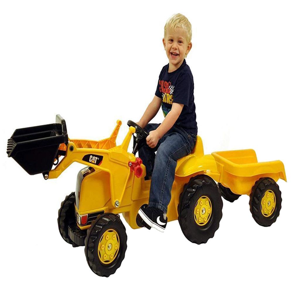 Rolly Toys - Cat Front Loader Tractor With Trailer Ride-On