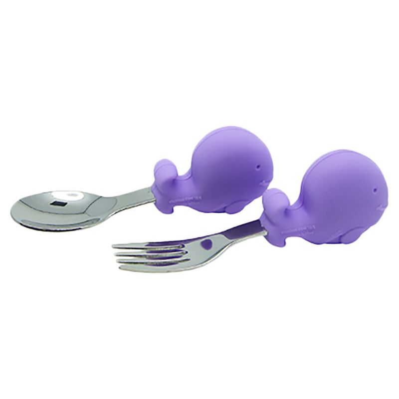 Marcus & Marcus - Silicone and Stainless Steel Palm Grasp Spoon & Fork Set - Willo