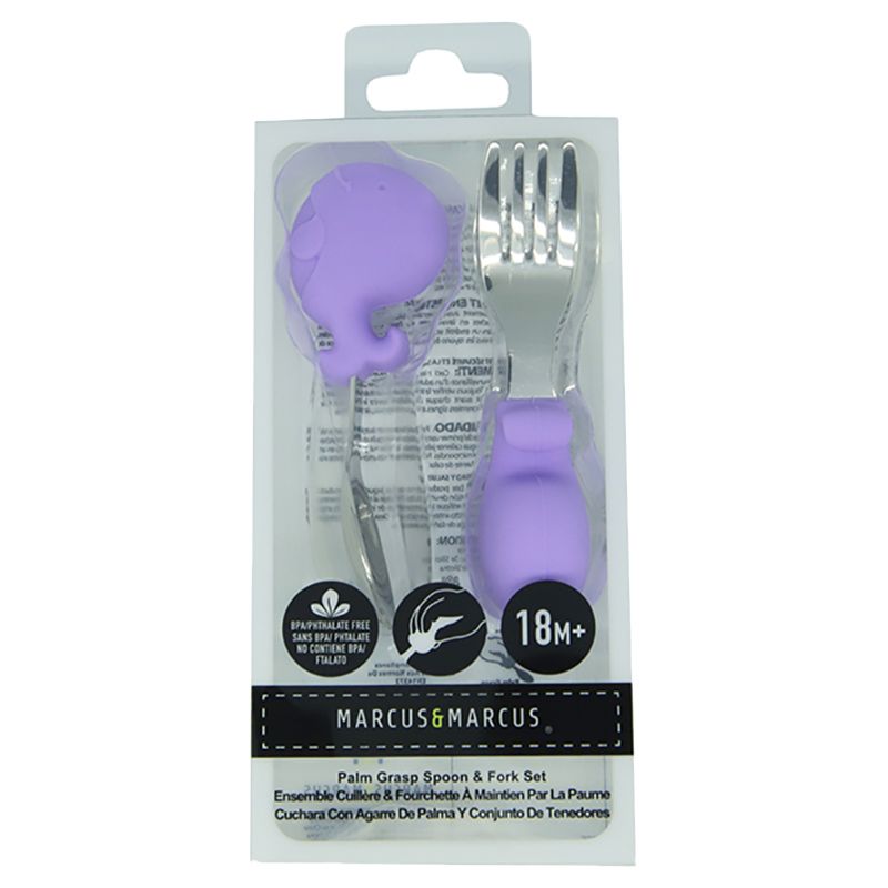 Marcus & Marcus - Silicone and Stainless Steel Palm Grasp Spoon & Fork Set - Willo