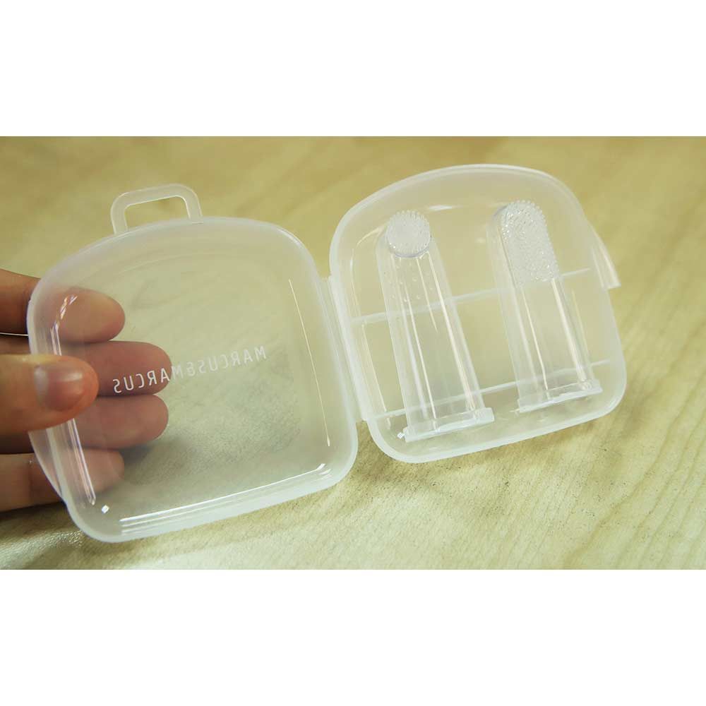 Marcus & Marcus - Silicone Finger Toothbrush and Gum Massager Set with Storage Case - Pack Of 2