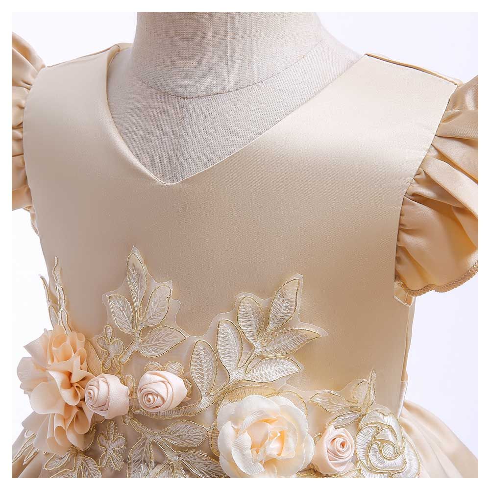 Sugar Rush - Embellished V-Neck Party Dress - Champagne