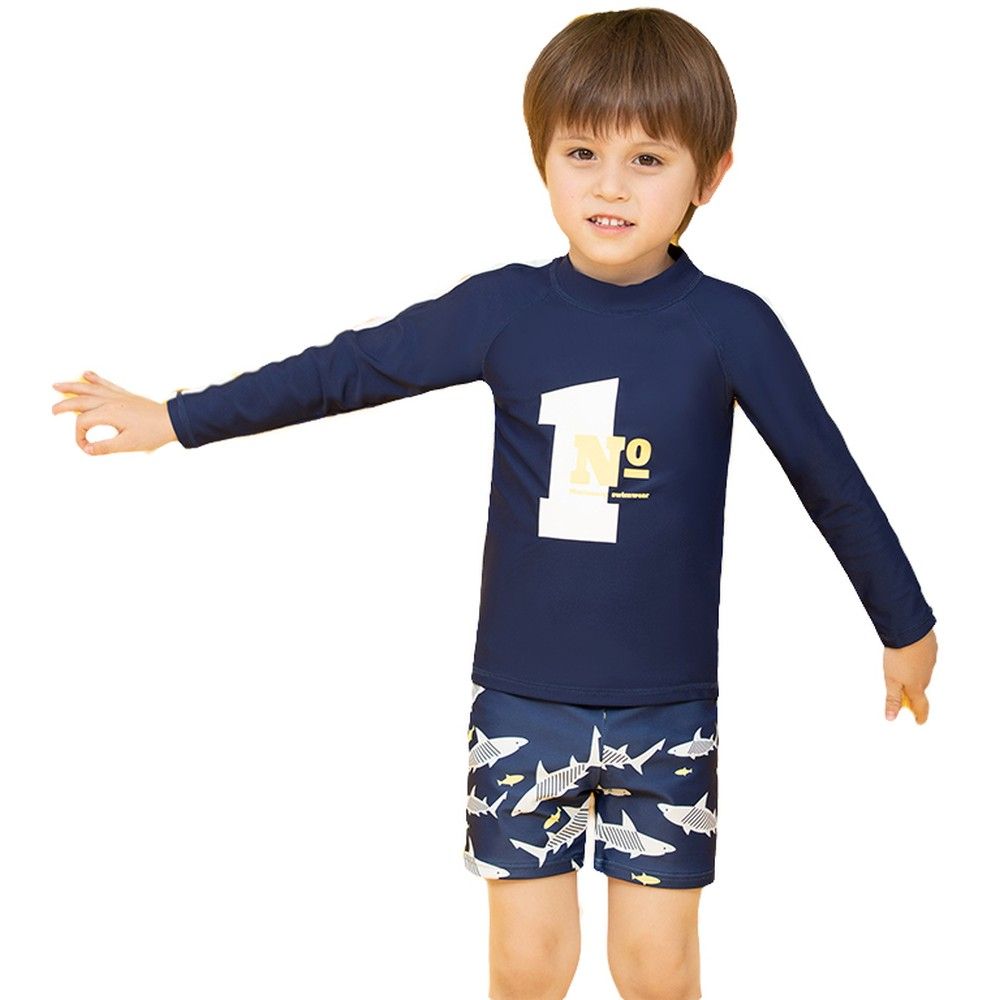 Sugar Rush - 2pc-Set - T-Shirt & Shorts Swimwear - Navy Blue