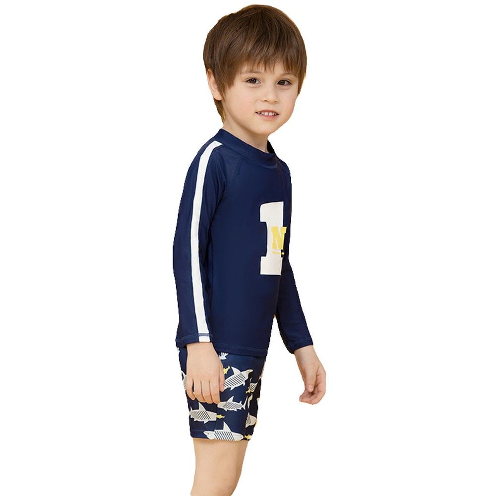 Sugar Rush - 2pc-Set - T-Shirt & Shorts Swimwear - Navy Blue