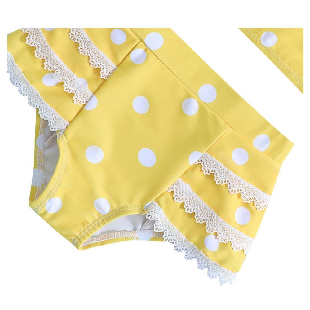 Sugar Rush - 2pc-Set - Square Neck Swimwear - Yellow