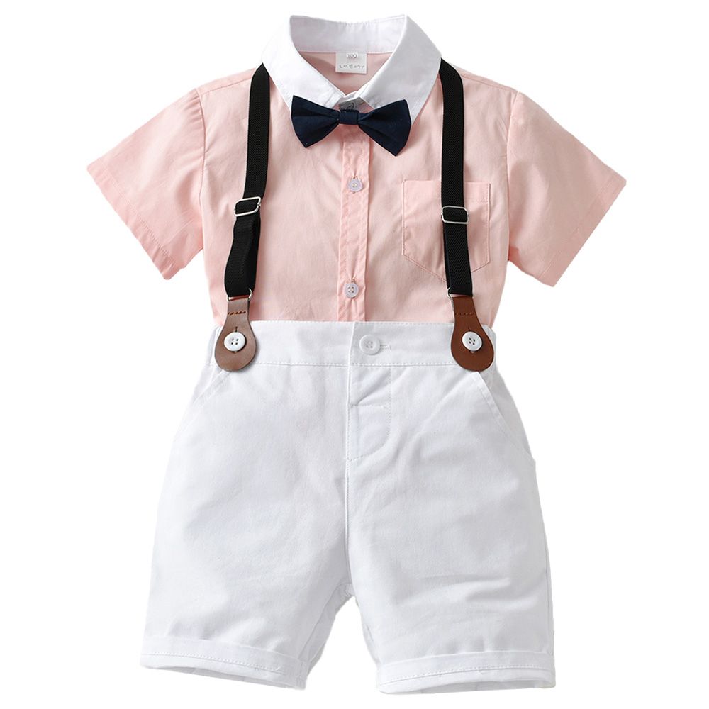 Sugar Rush - 2pc-Set - Solid Classic Shirt & Shorts - Pink