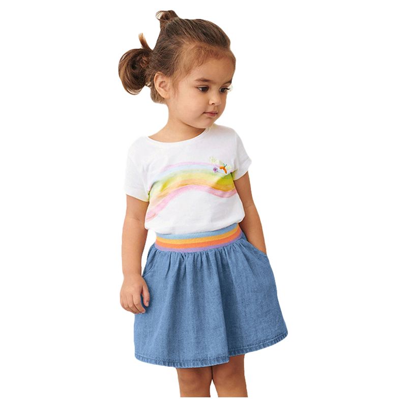 Sugar Rush - 2pc-Set - Short Sleeves T-Shirt & Skirt - White