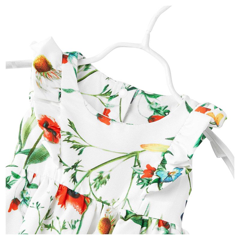 Sugar Rush - Kids - Floral Squared Neck 1pc - White