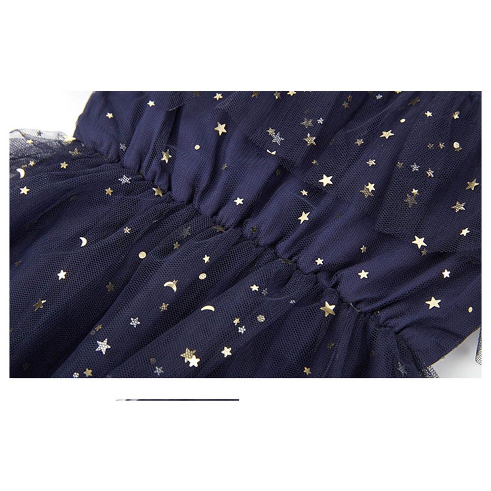 Sugar Rush - Embellished Regular Round Neck Party Dress - Navy