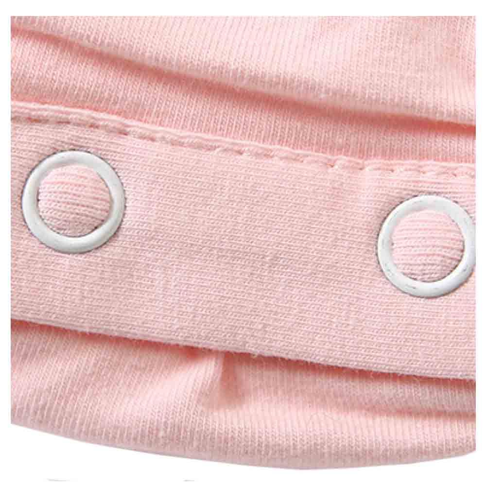 Sugar Rush - Solid Round Neck Cap Sleeves Onesie - Pink