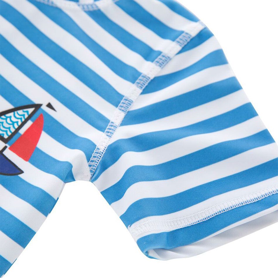 Super Cute - Sailboat-Themed 2-pc Swimsuit + Swimcap