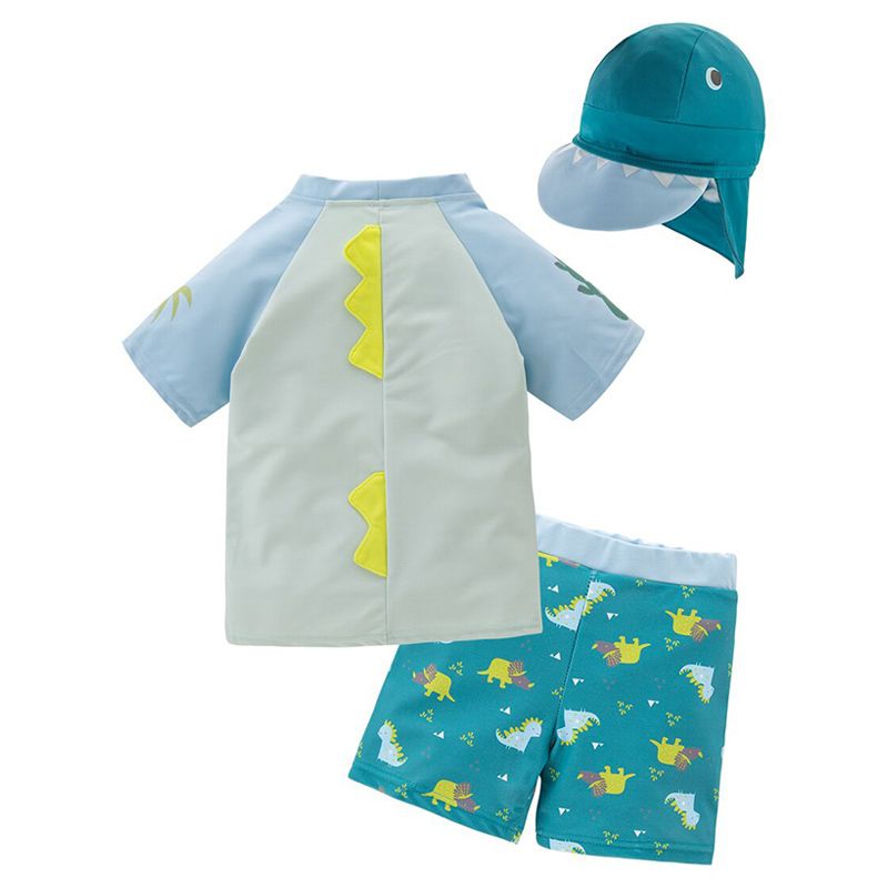 Sugar Rush - Dinosaur-Print 2-pc Swimsuit + Swimcap-5-6y_18m-6y