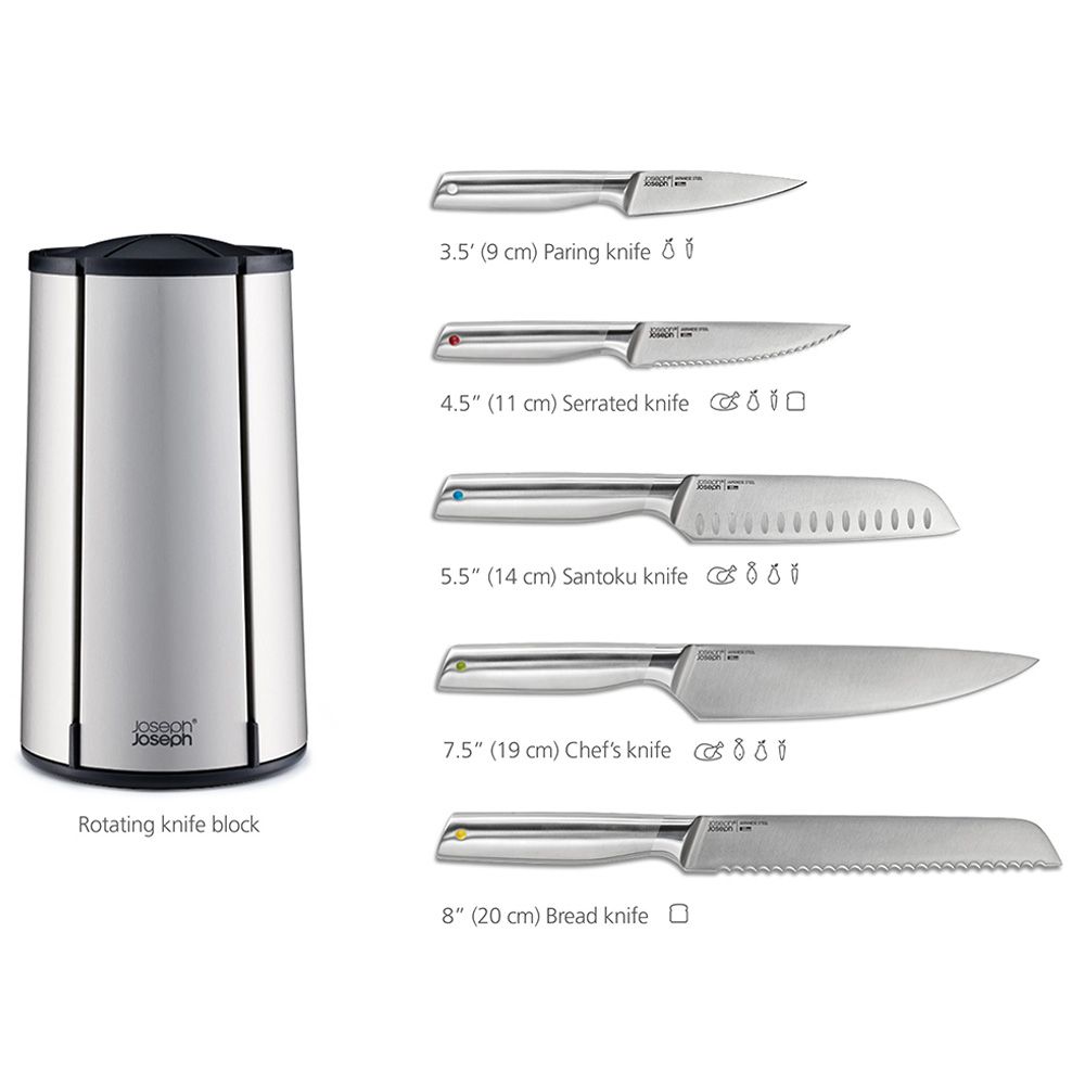 Joseph Joseph - Elevate Steel Knives Carousel Set - 5pcs