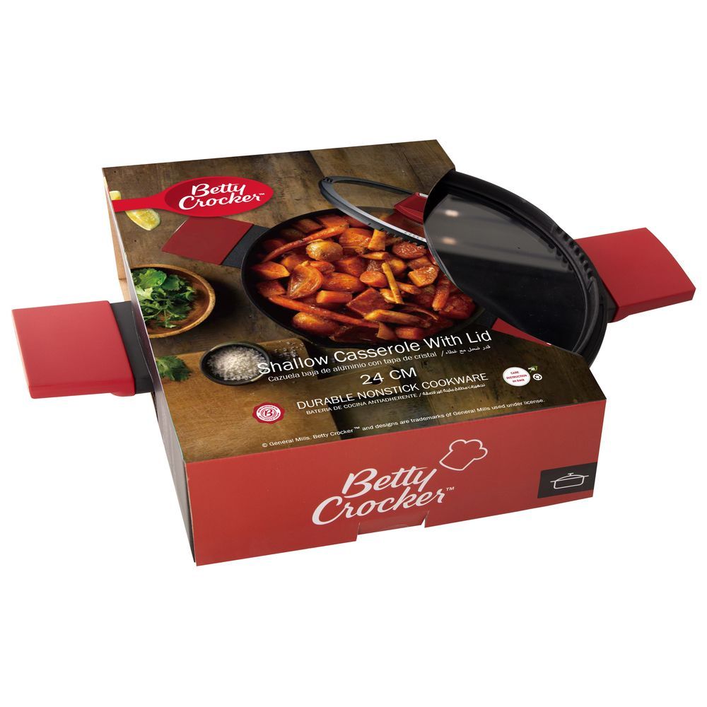 Betty Crocker - Forged Aluminium Shallow Casserole & Lid - 24cm