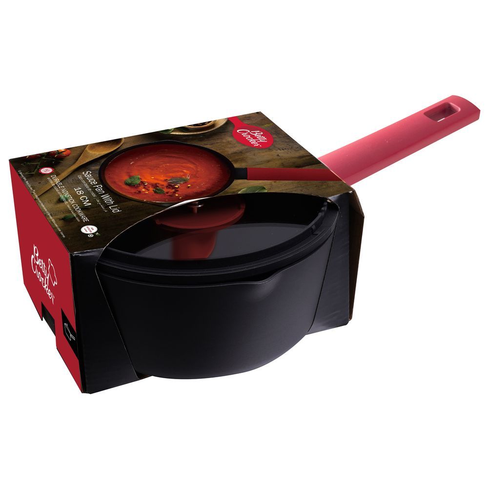 Betty Crocker - Forged Aluminium Sauce Pan & Lid - 18cm