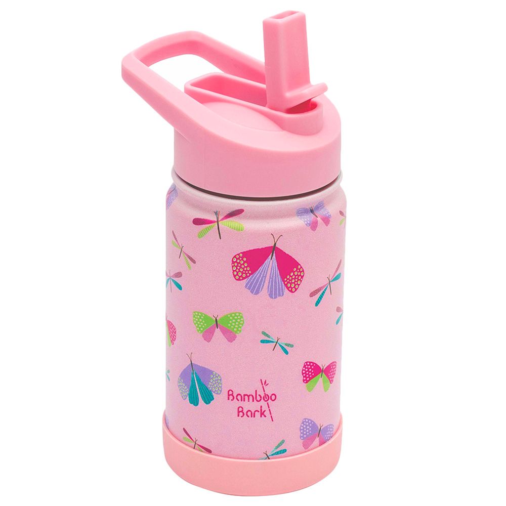 Bamboo Bark - Butterfly Print Stainless Steel Water Bottle - 350ml