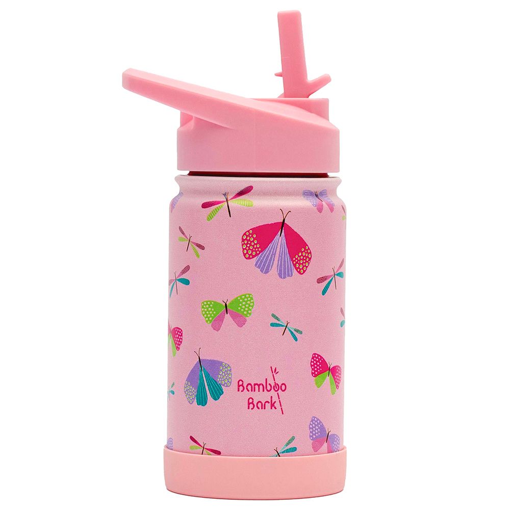 Bamboo Bark - Butterfly Print Stainless Steel Water Bottle - 350ml