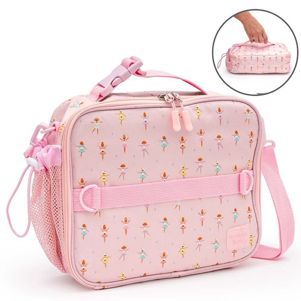 Bamboo Bark - Ballerina Print Insulated Lunch Bag w/ 3 Carrying Options