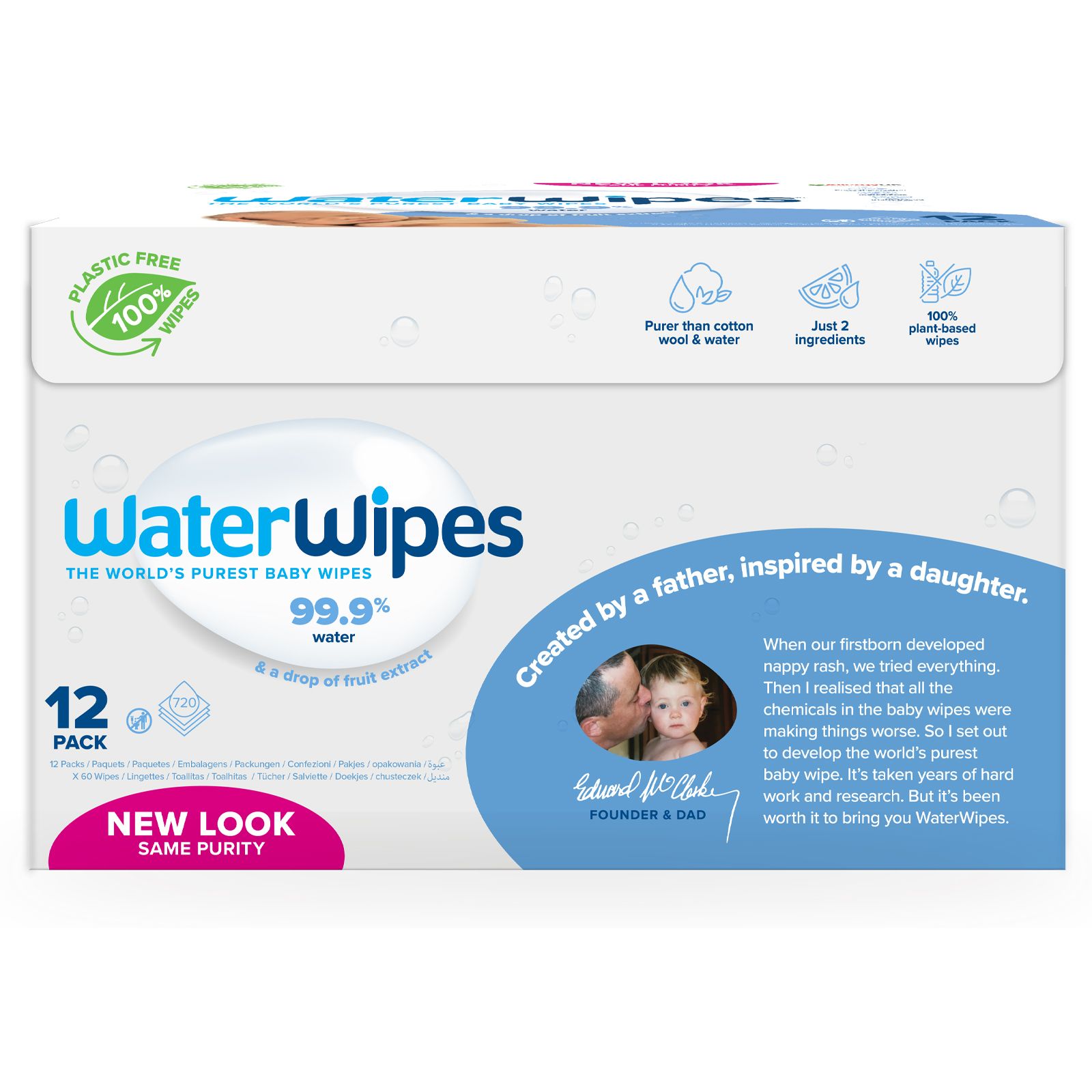 Waterwipes - Original Plastic Free Wet Wipes - 720pcs