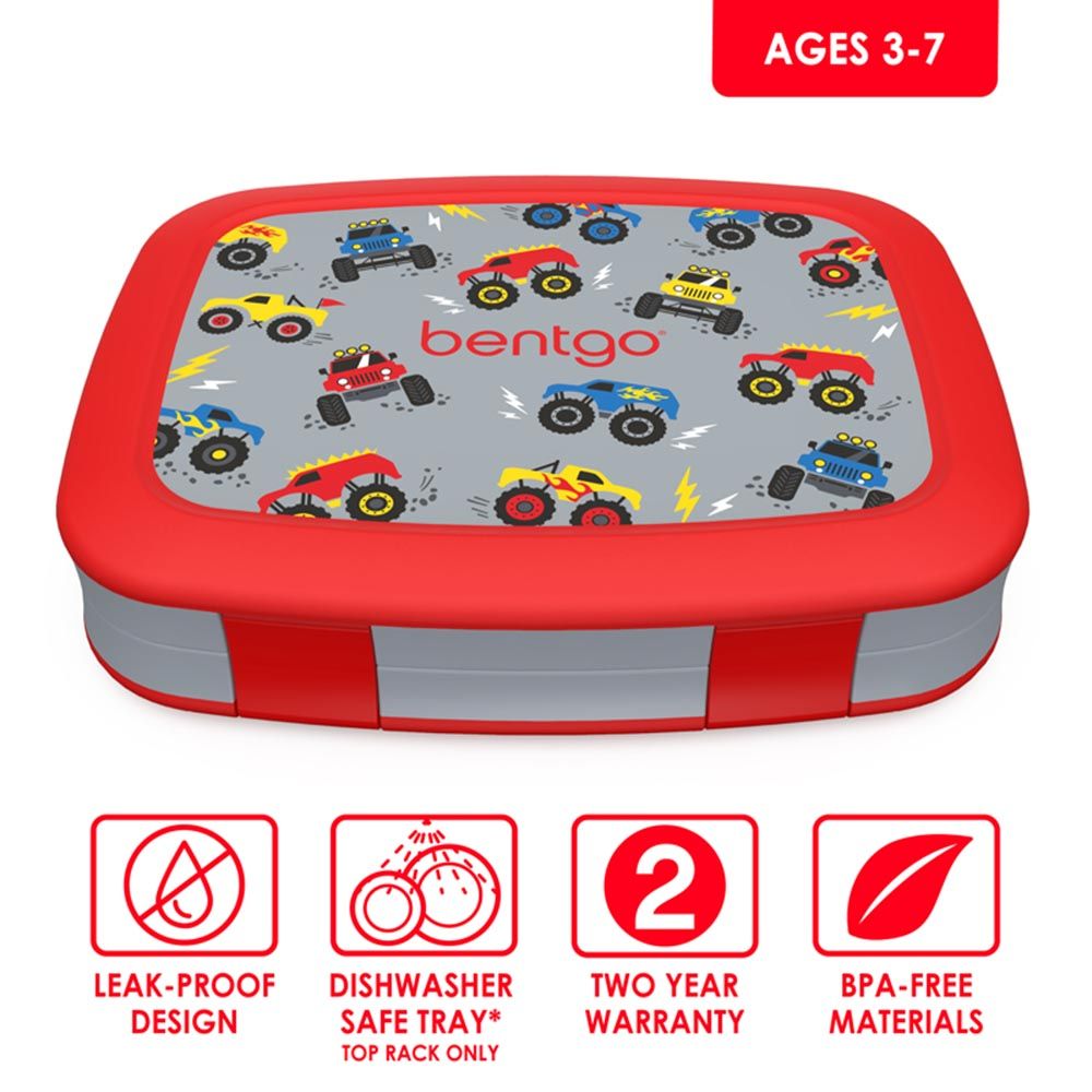 Bentgo - 5 Compartments Kids Prints Lunchbox - Trucks