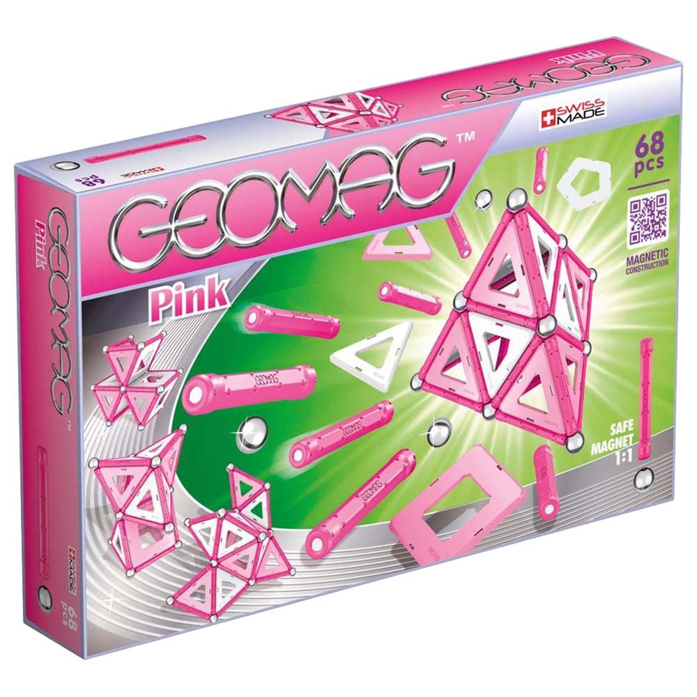 Geomag - Pink Panels Magnetic Construction Toy 68pcs