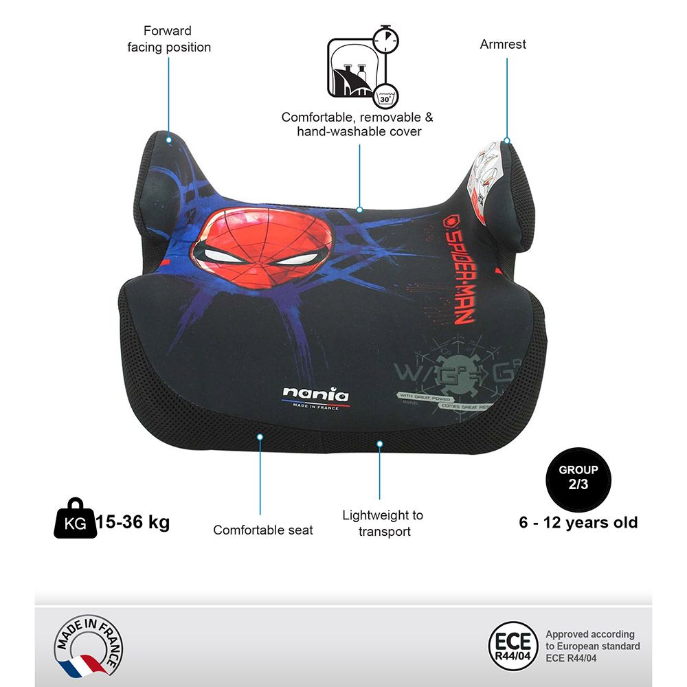 Nania - Topo Kids Booster Car Seat For Group 2/3 - Spiderman