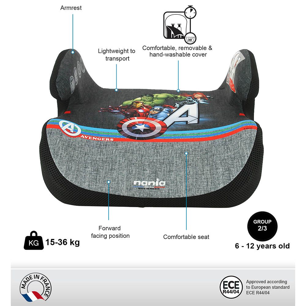 Nania - Topo Kids Booster Car Seat For Group 2/3 - Avengers