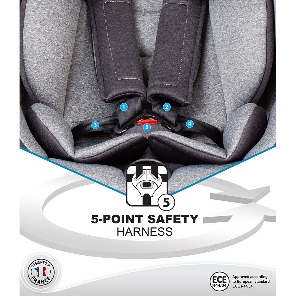 Nania One360 Rotating Isofix Carseat 0 1 2 3 Grey Buy at Best Price from Mumzworld United Arab Emirates