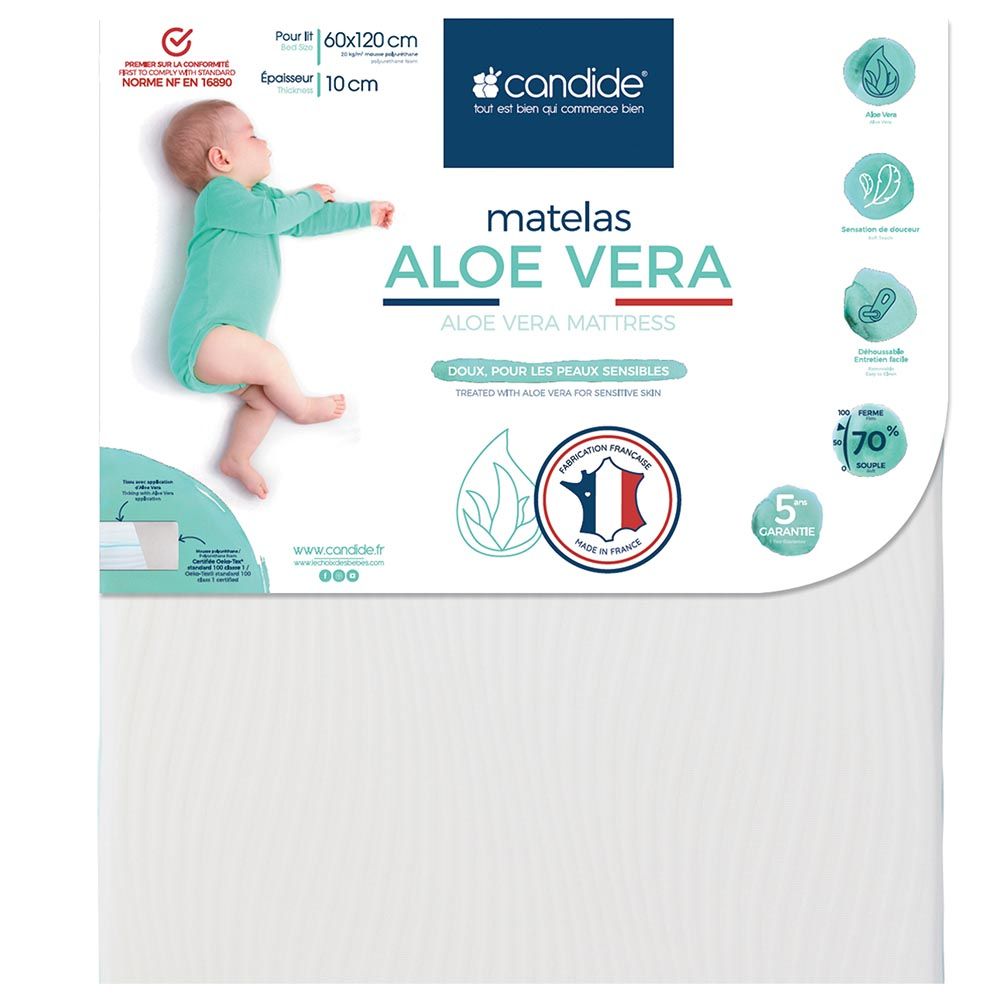 Candide - Aloevera Mattress w/ Removable Cover - 60 x 120 cm