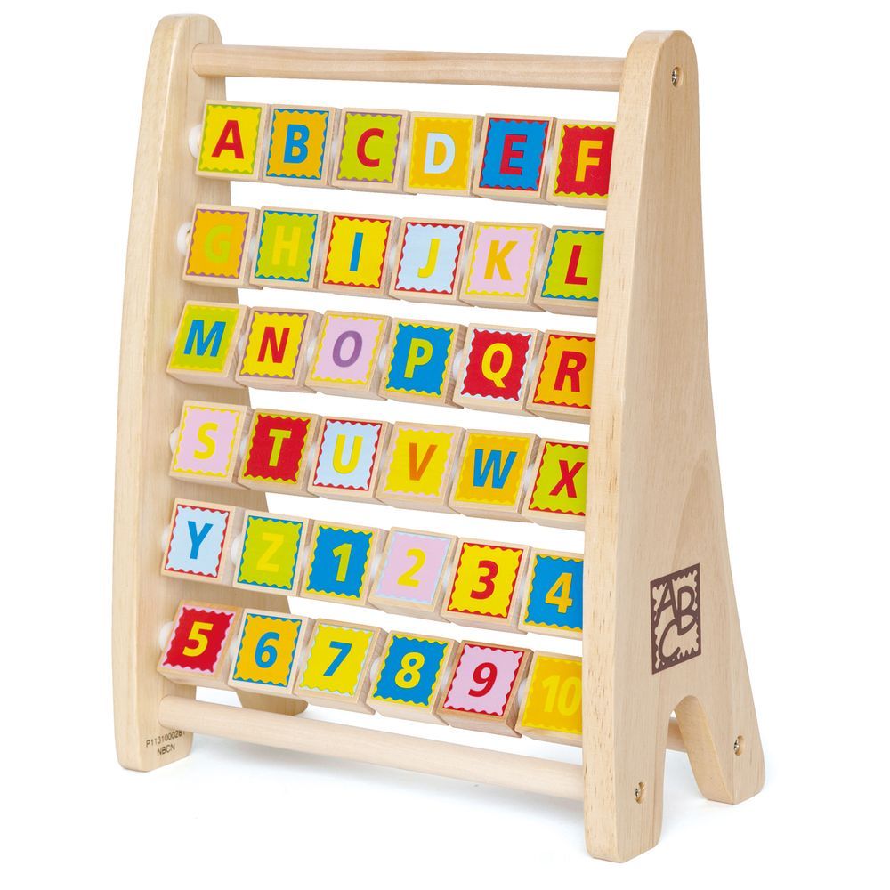 Hape - Learn w/ Wooden Abacus Alphabet & Counting Beads