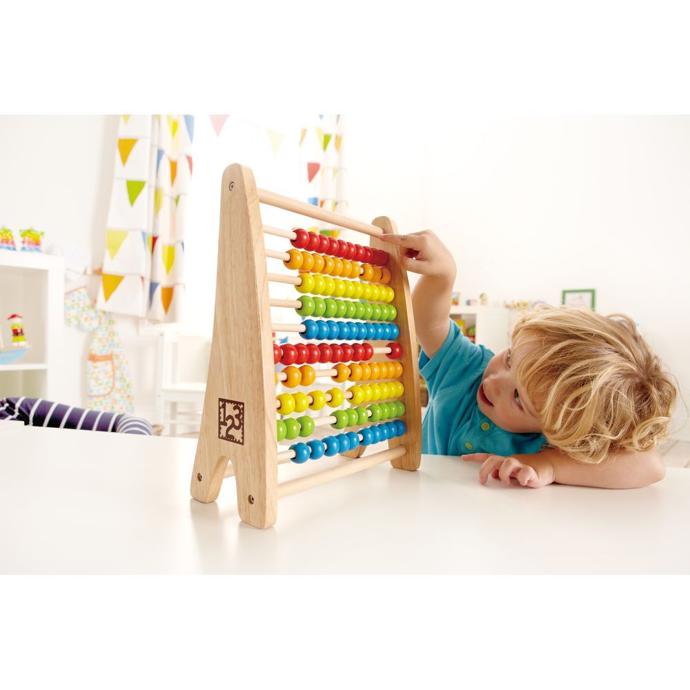 Hape - Learn w/ Wooden Abacus Alphabet & Counting Beads