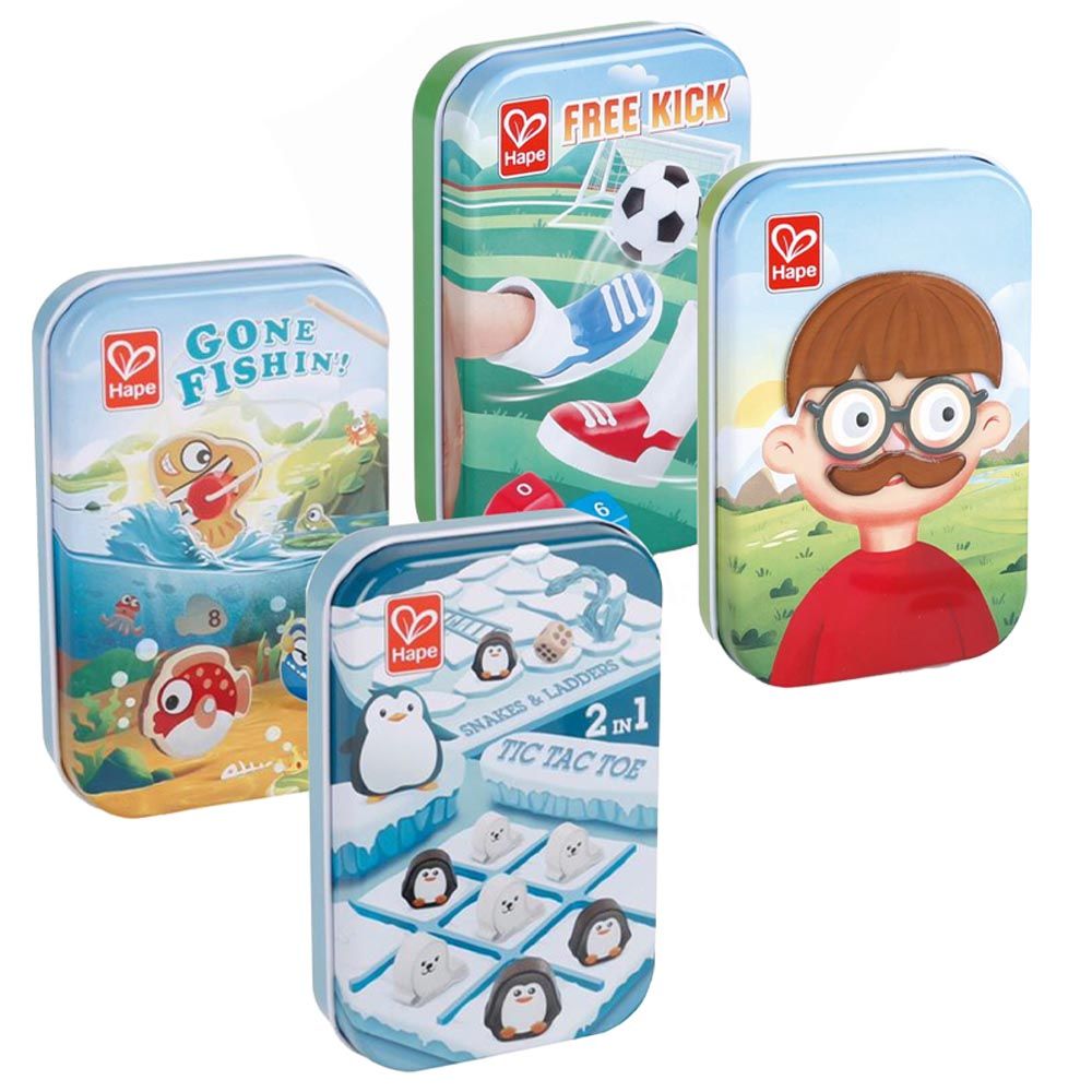 Hape - Games Travel Toys Set - 4pcs