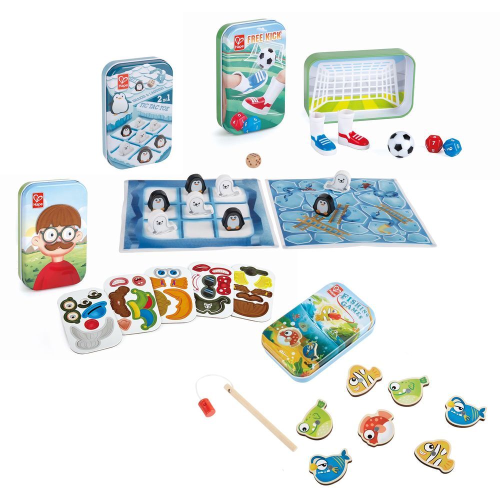 Hape - Games Travel Toys Set - 4pcs