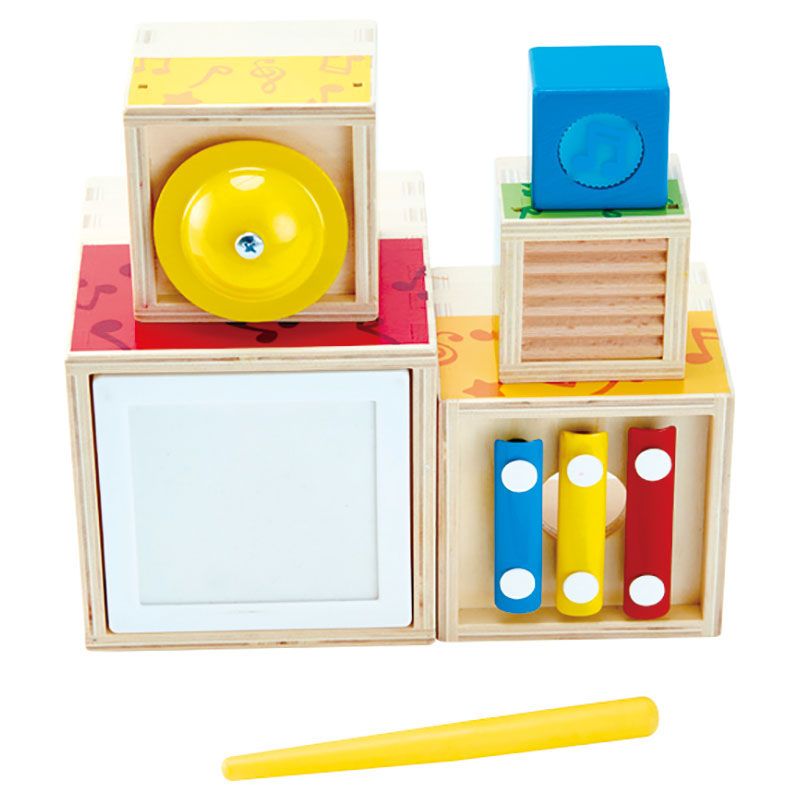 Hape - Sensory Stack & Carry Musical Blocks Set 5pcs