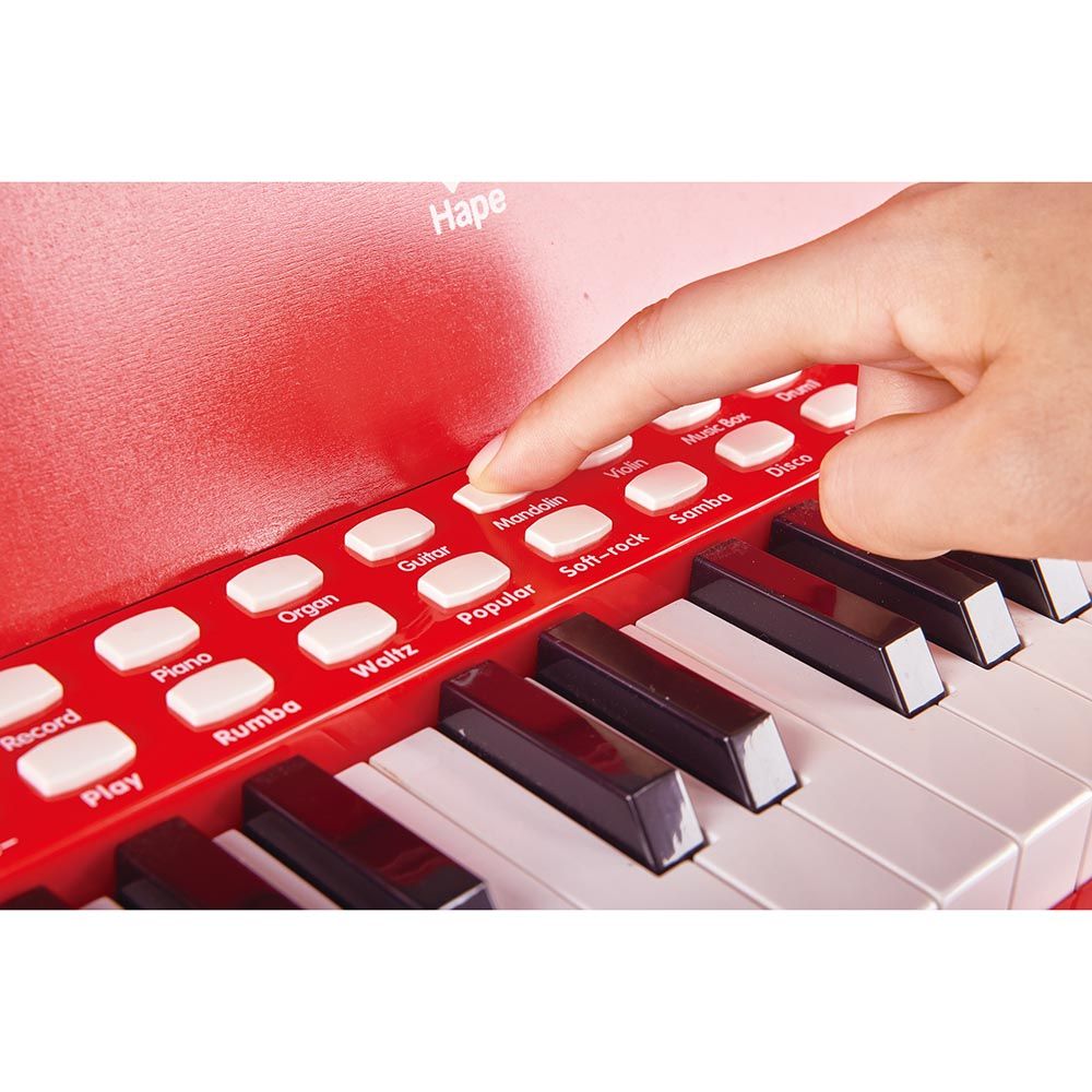 Hape - 25-key Electric Musical Piano W/ Lights & Stool - Red