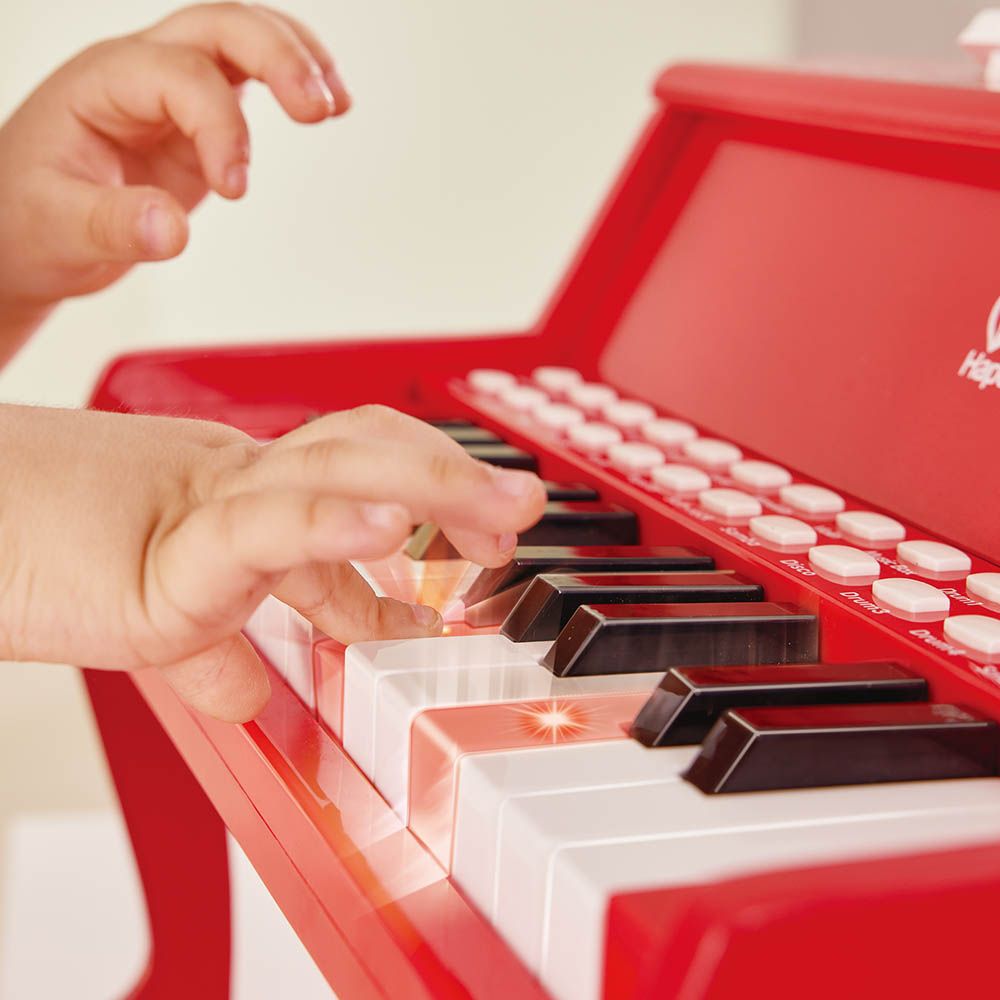 Hape - 25-key Electric Musical Piano W/ Lights & Stool - Red