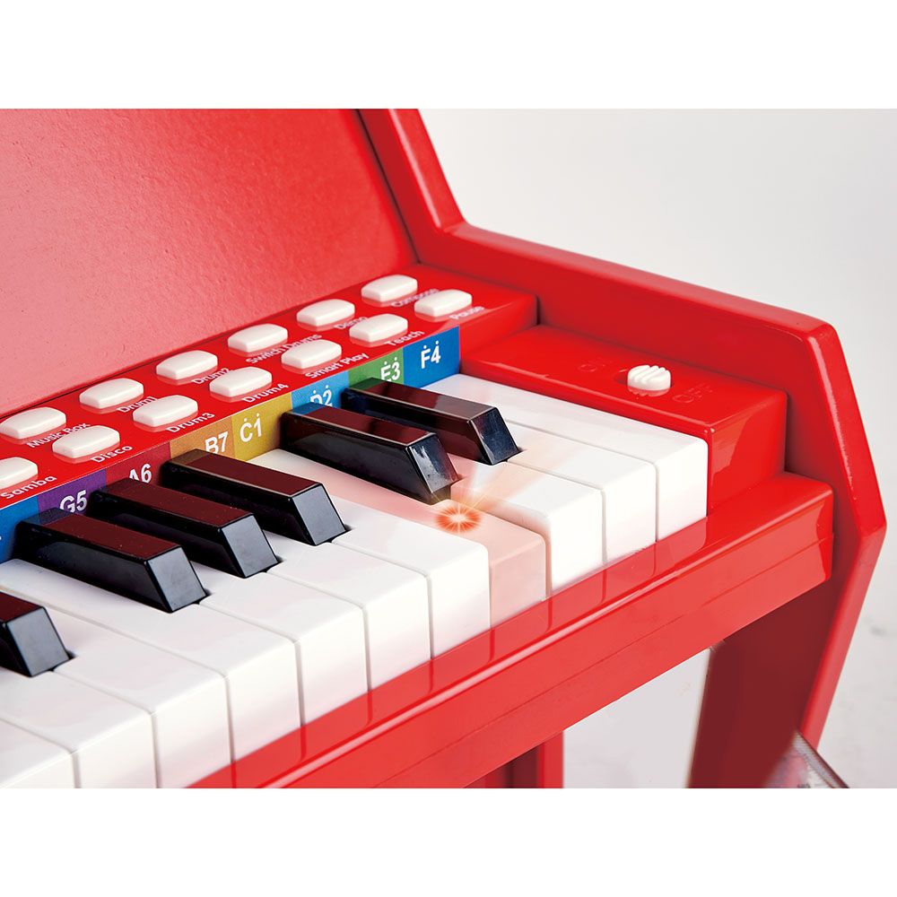 Hape - 25-key Electric Musical Piano W/ Lights & Stool - Red